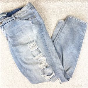 Torrid Distressed Skinny Jeans- Light Wash